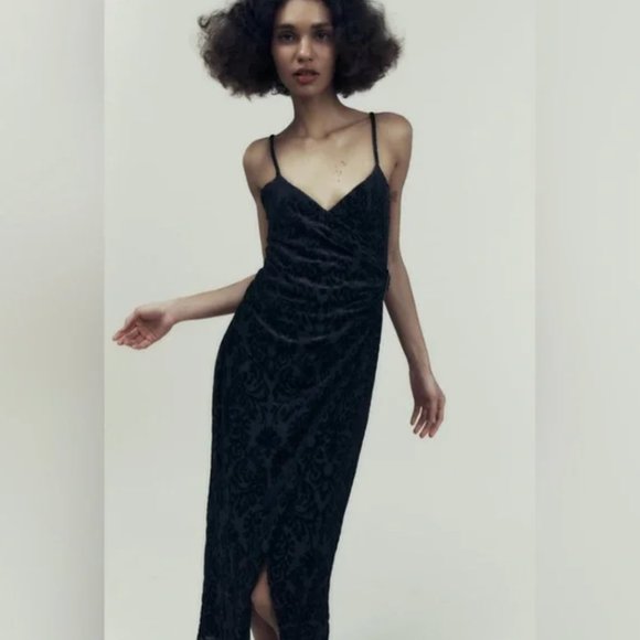 Zara Buckled Jacquard Dress L - Picture 3 of 8